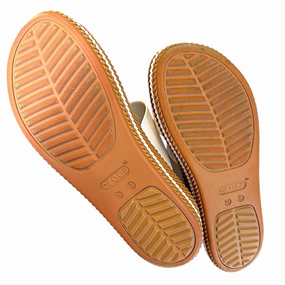 Crocs Brooklyn Woven Buckle Platform Sandal Chalk Wedge Slide LiteRide Women's 8 - Picture 4 of 15